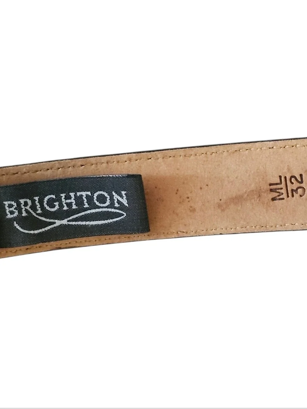 Vintage Brighton Croc Black Leather Western Belt Size 32